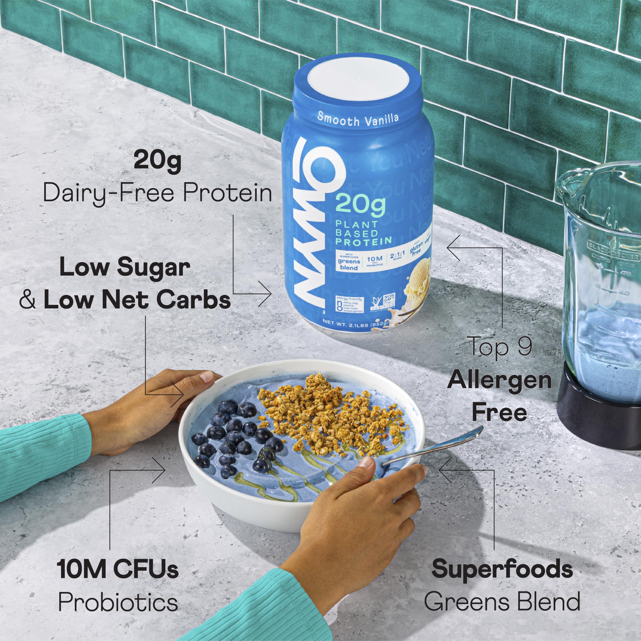 OWYN greens blend with probiotics supports digestion and gut health