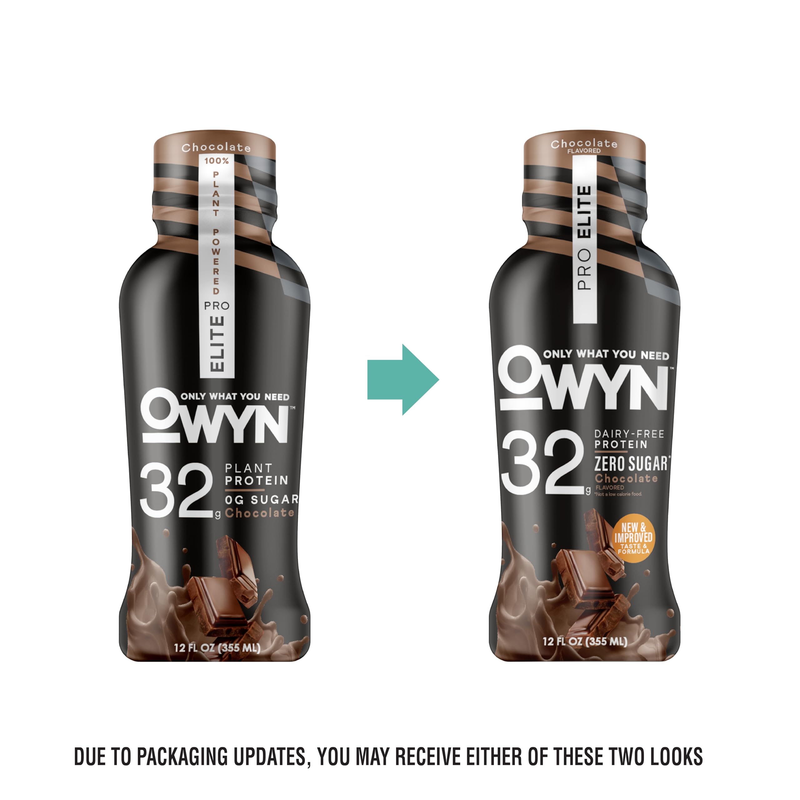 OWYN Pro Elite Vanilla Shake glass, smooth texture for easy refueling
