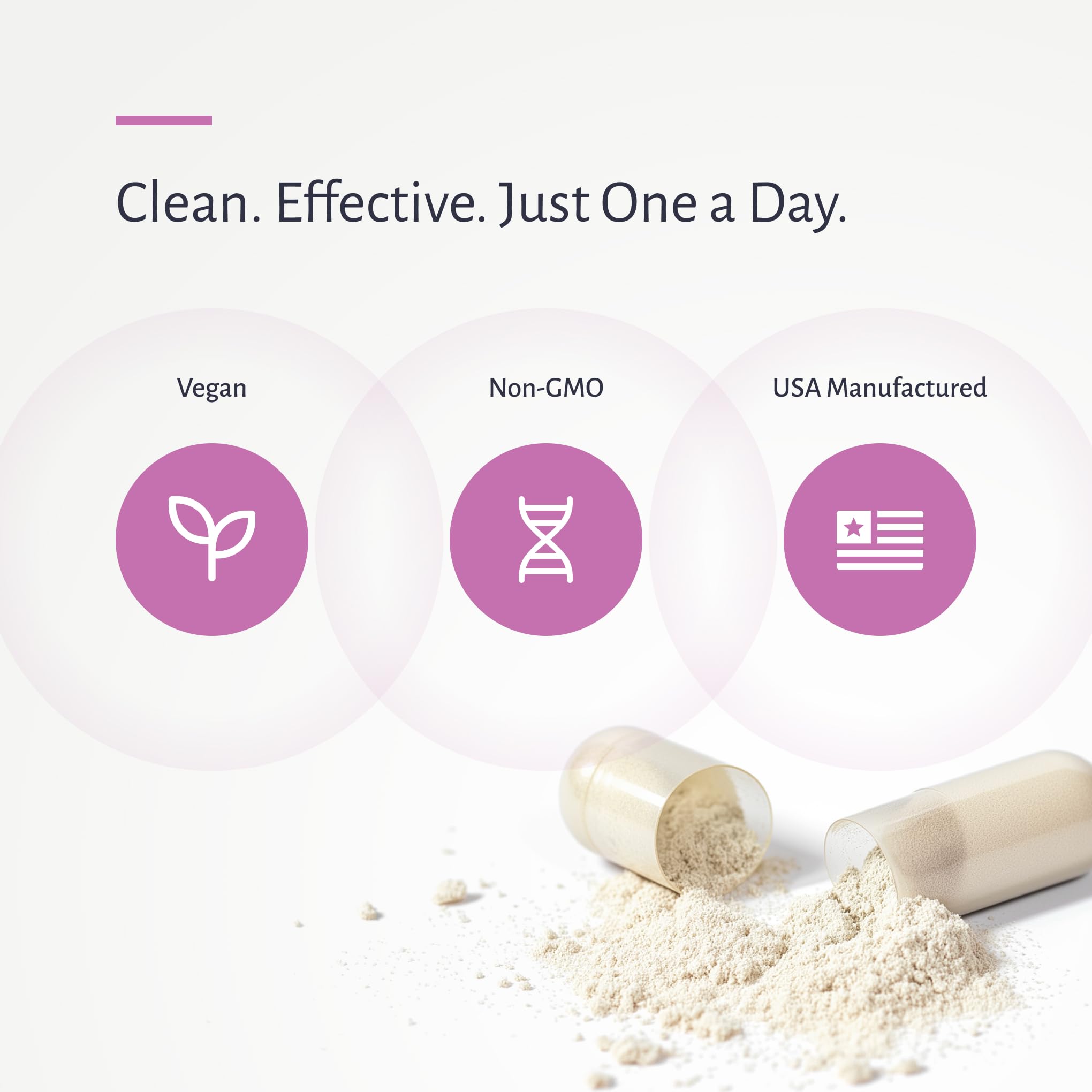 Vegetarian capsule design from Oxiceutics MyCrispatus without dairy additives.