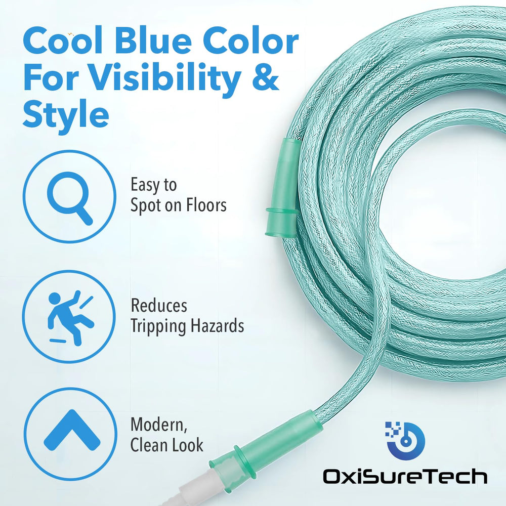OXISURETECH green tubing enhances visibility and safety at home.