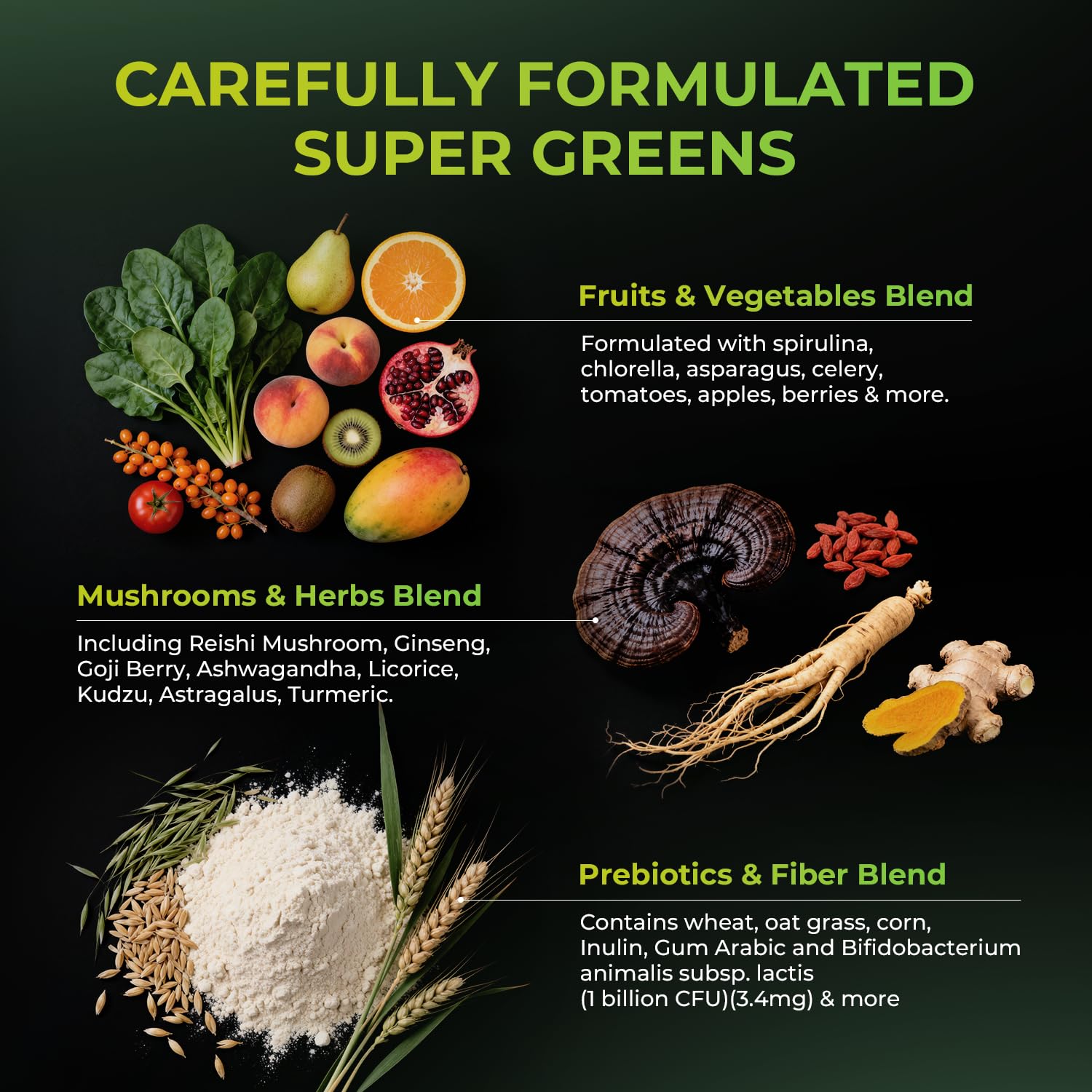 Glass with green OxyEnergy powder ready to mix.