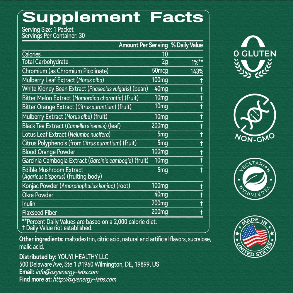 OxyEnergy LIPO Slash orange-flavor packet, ideal for post-meal hydration and flavorful support.