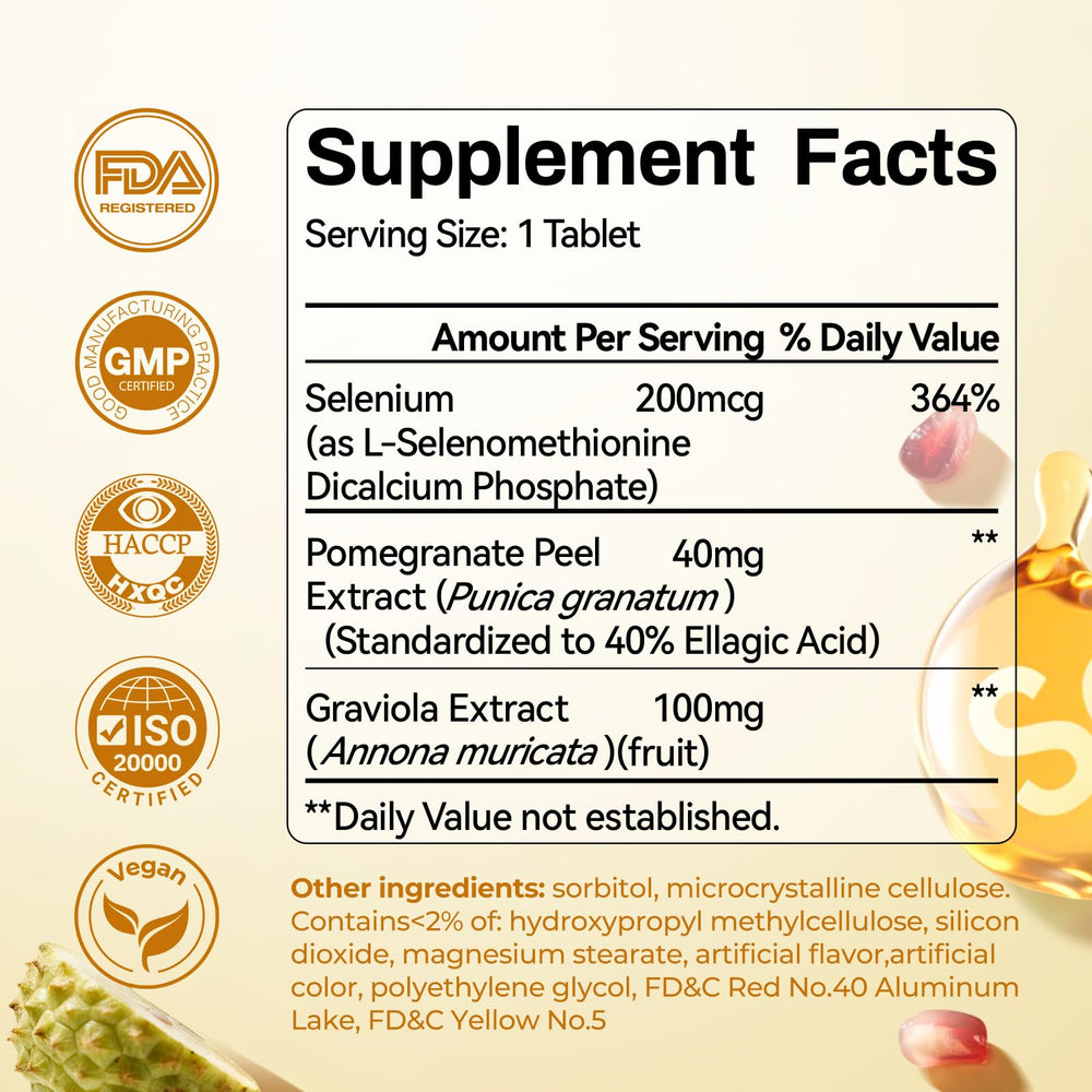 Closeup of OxyEnergy capsules highlighting premium L-Selenomethionine for high absorption
