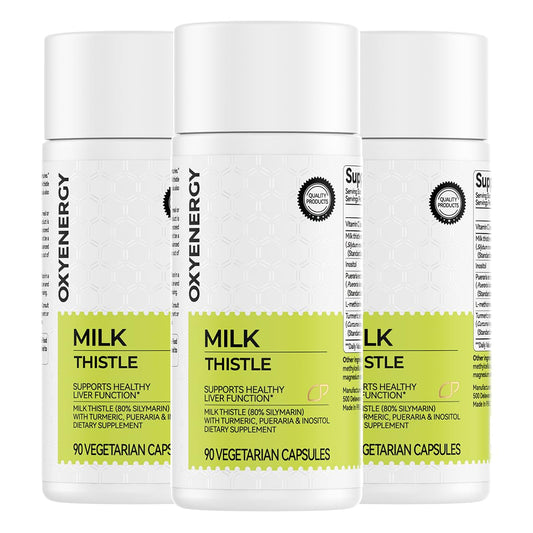 OxyEnergy Silymarin Milk Thistle bottle ready for daily liver support and antioxidant intake