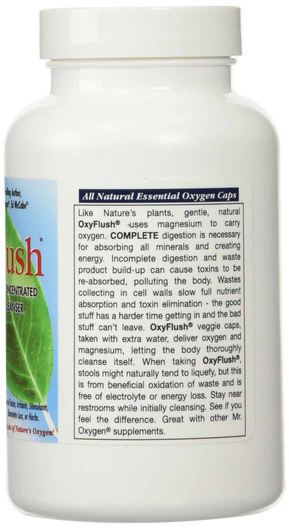 OxyFlush capsules close-up highlighting digestive-support action.