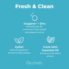 Oxyfresh Pro Formula bottle on white background, emphasizing clean formula.