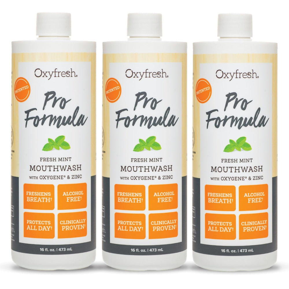 Oxyfresh Pro Formula Fresh Mint Mouthwash bottle for lasting fresh breath.