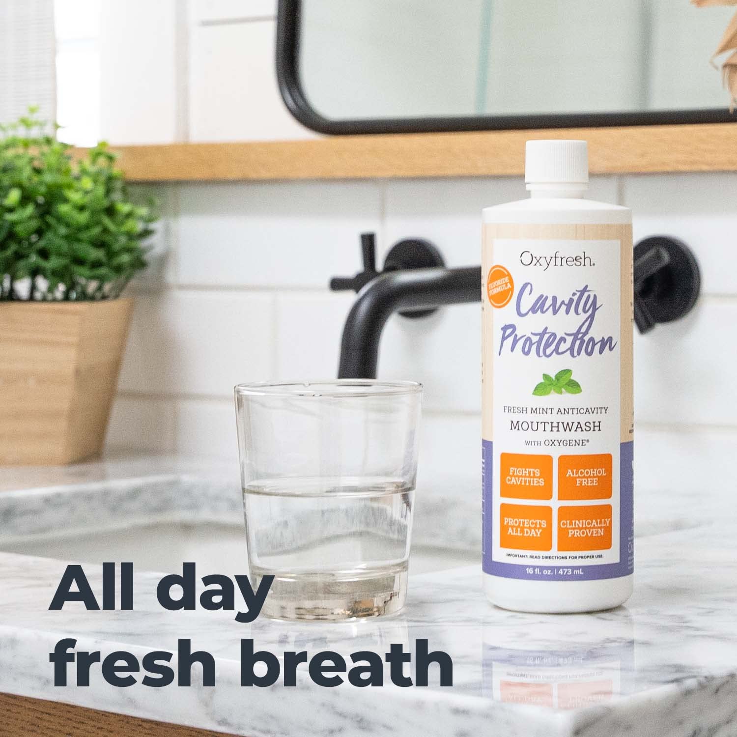 Oxyfresh Mouthwash supports sensitivity relief for sensitive teeth.