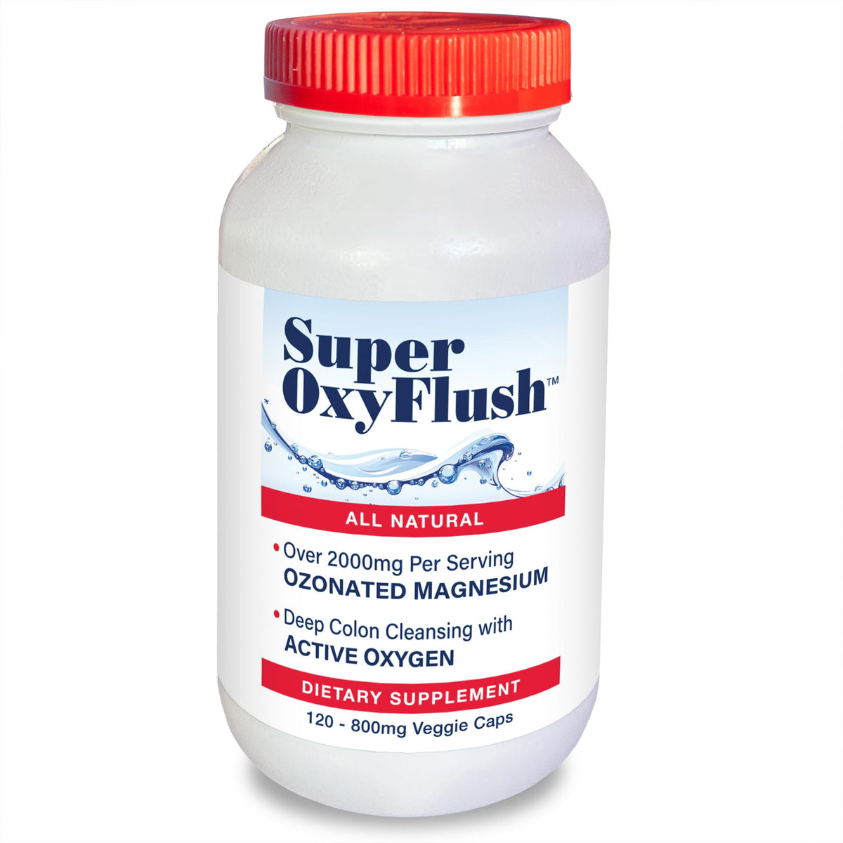 Super OxyFlush capsules in bottle promote gentle detox support.
