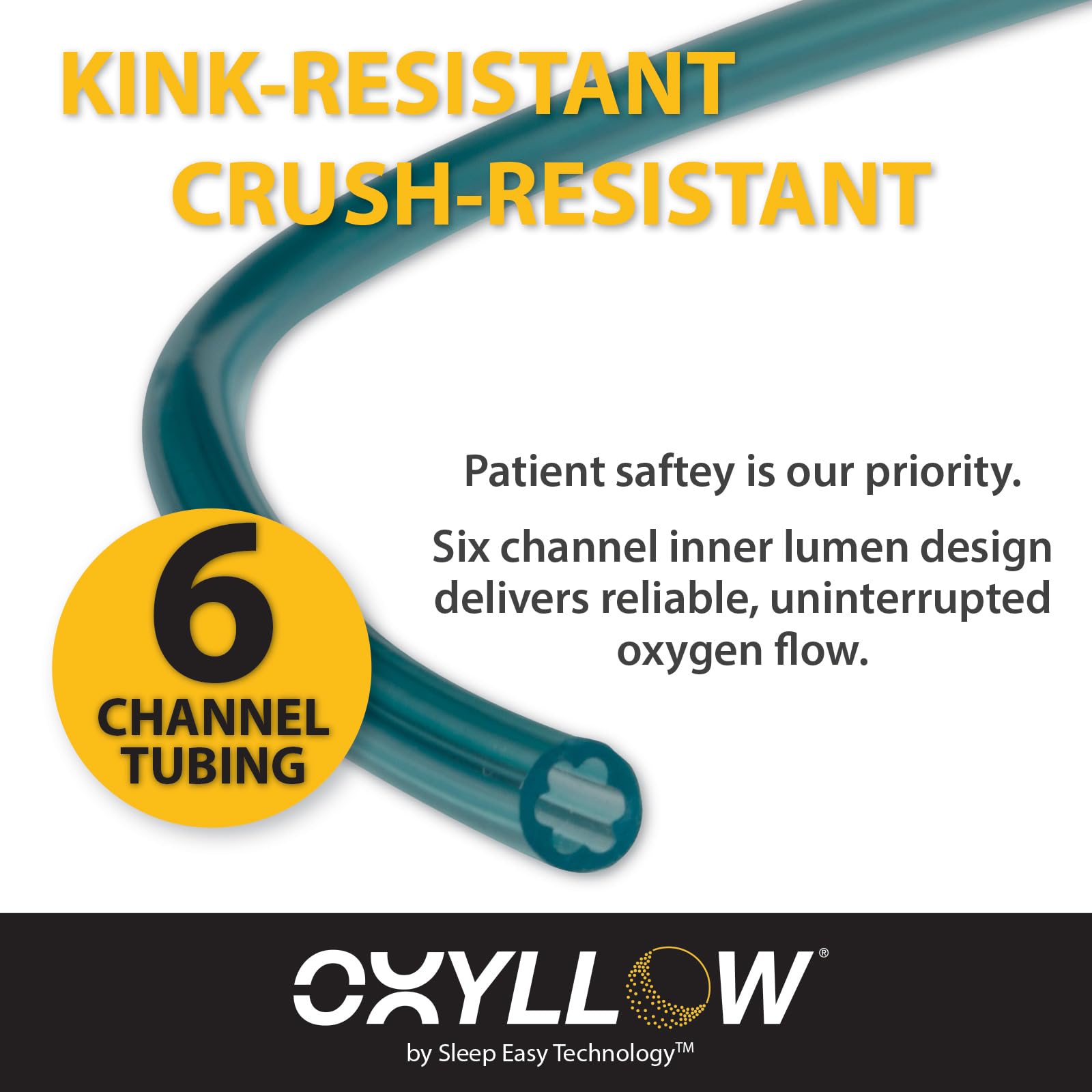 Oxyllow high-visibility green tubing improves safety in dim environments