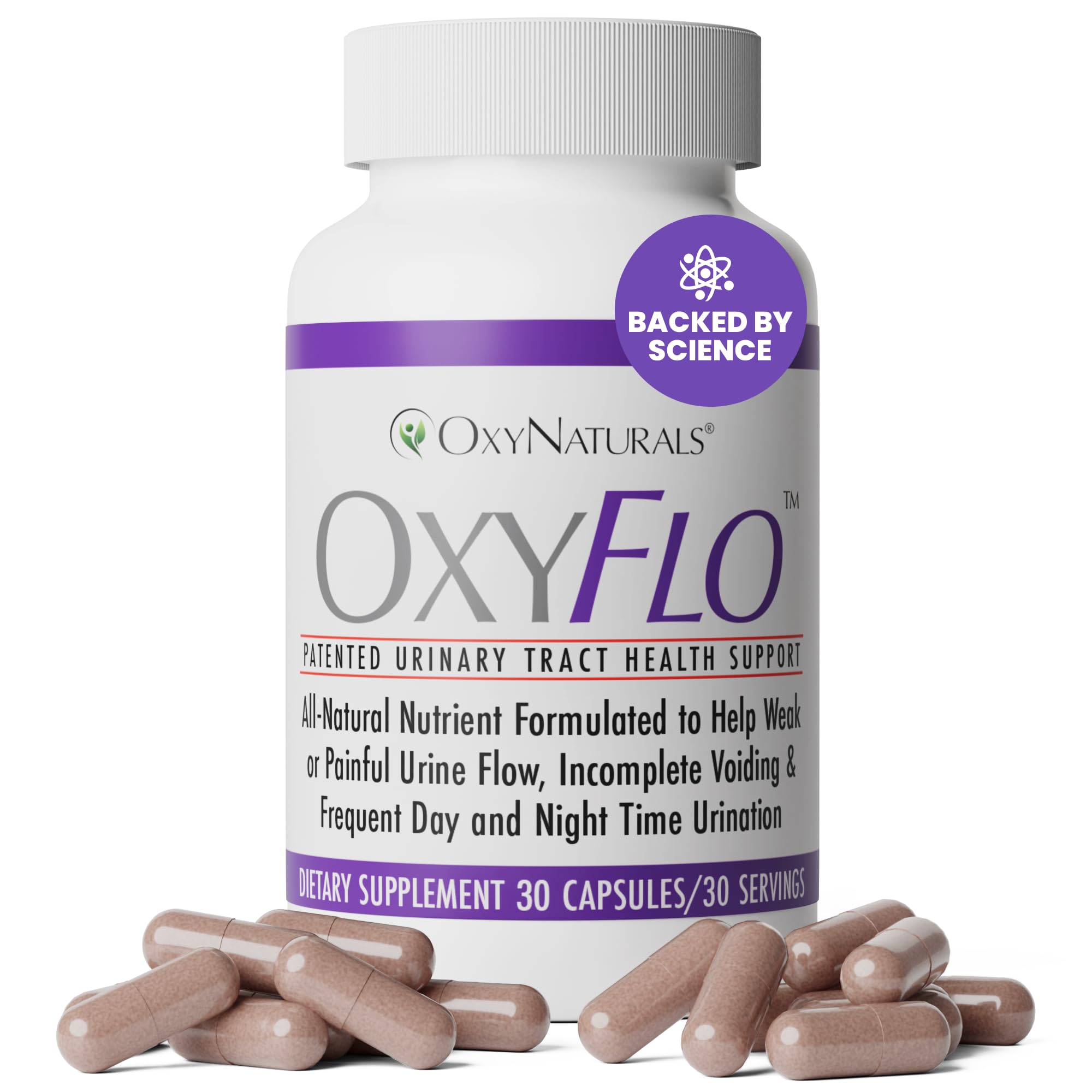 OxyNaturals OxyFlo bottle front showing daily bladder support