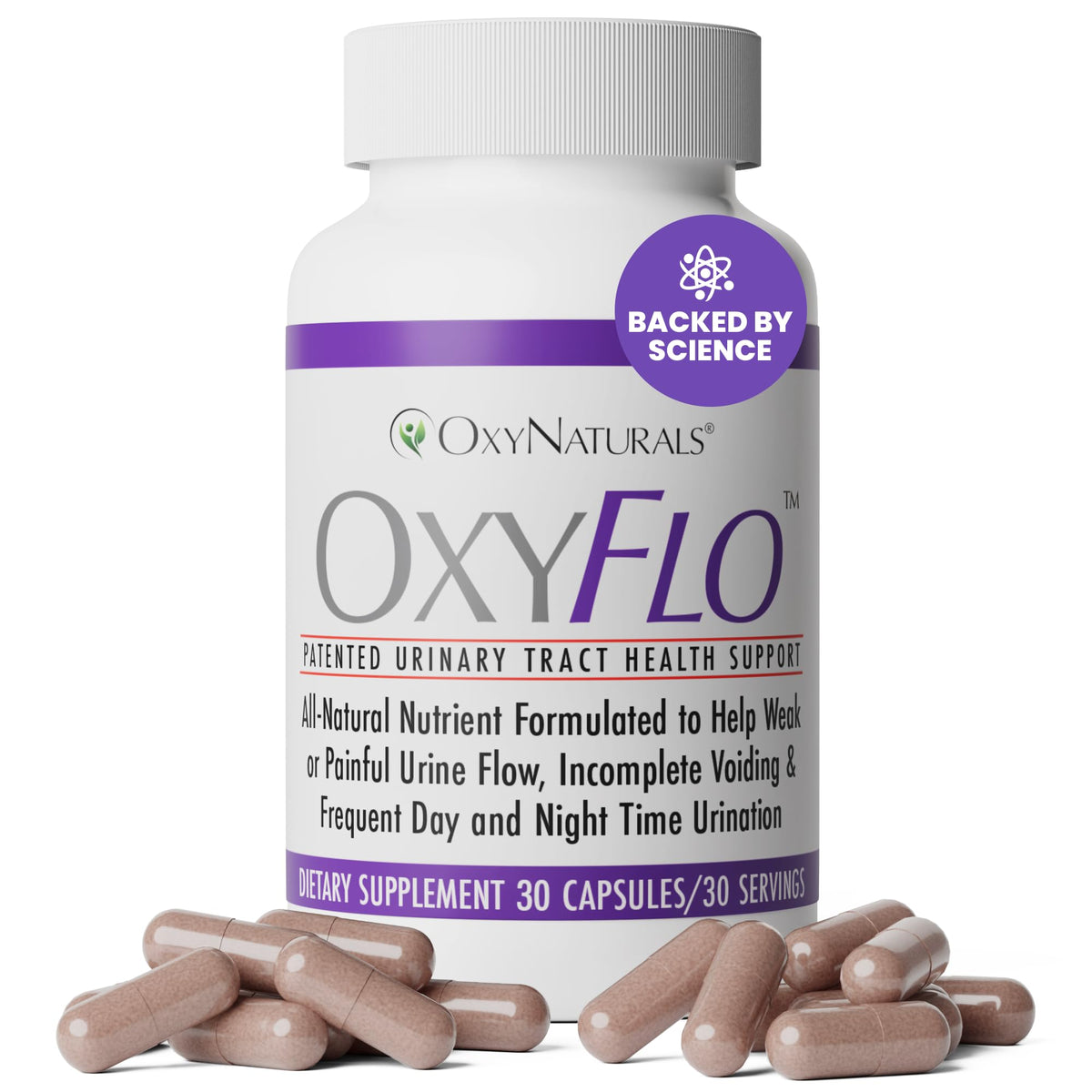 OxyNaturals OxyFlo bottle front showing daily bladder support