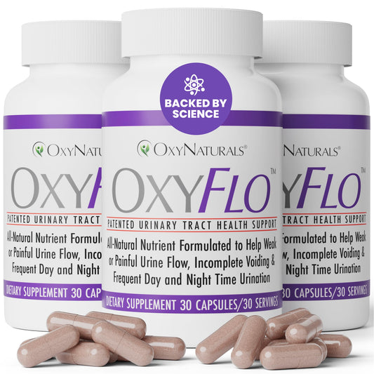 OxyNaturals OxyFlo bottle front for convenient daily bladder support.