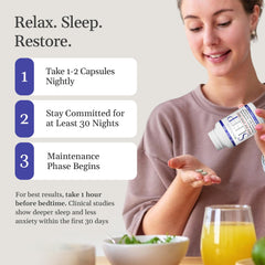 OxyNaturals Sleep bottle beside evening routine items signals easy integration