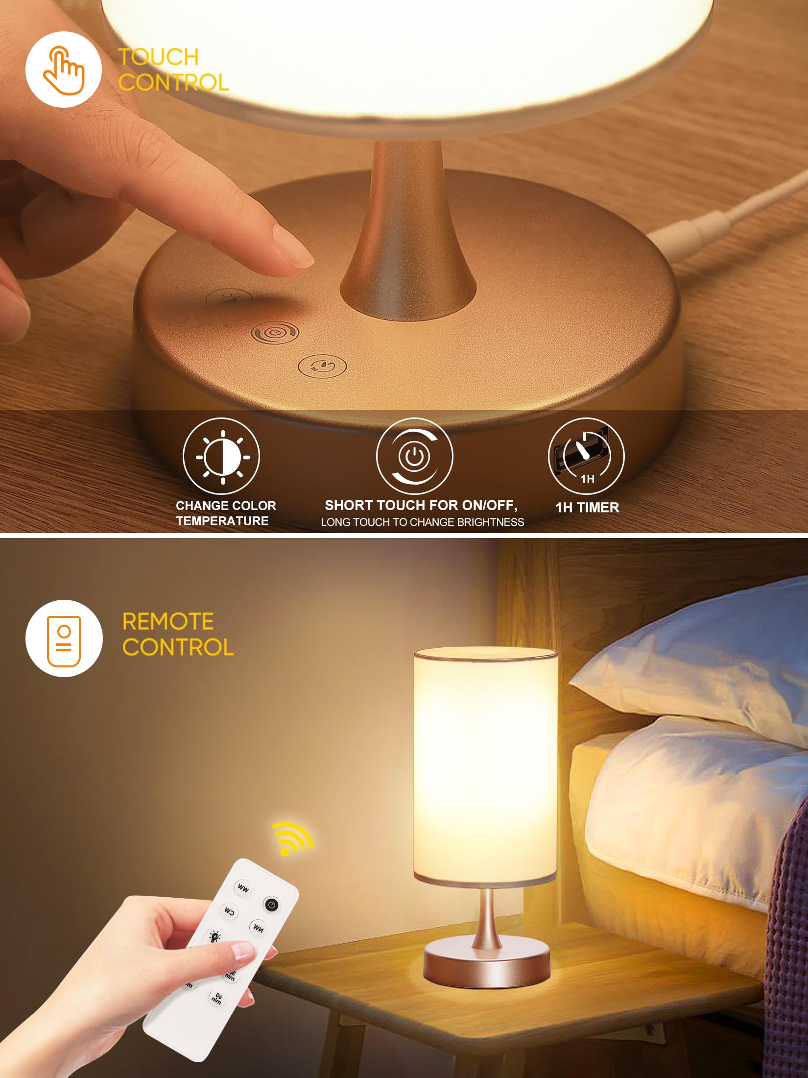 OYADISIIOP gold base and white shade add decor-friendly style.