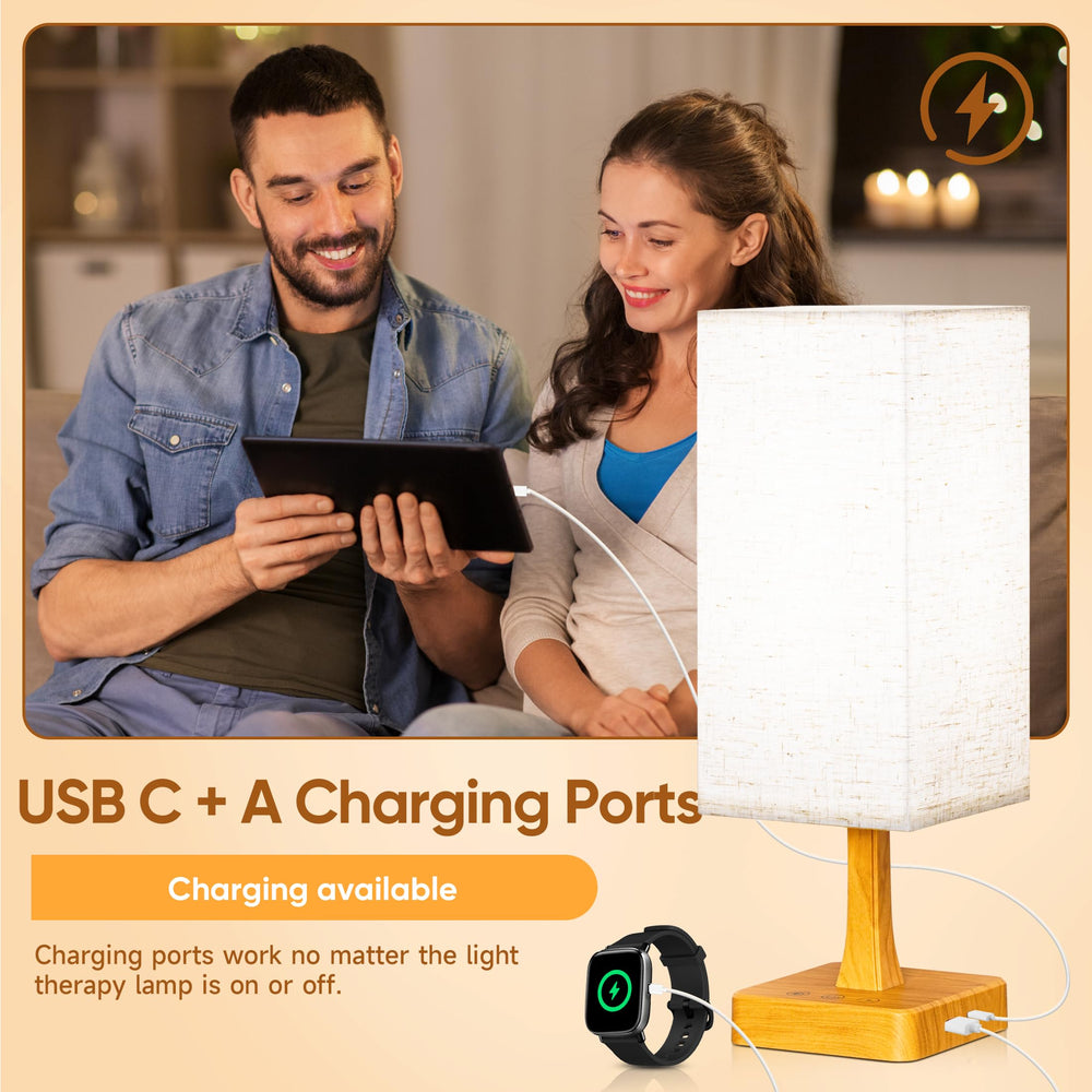 OYADISIIOP lamp with USB-C and USB-A ports for device charging