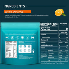 OZENKE electrolytes orange packaging showcases flavor and portability.