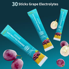 OZENKE electrolyte mix in grape, pour into water for a refreshing drink