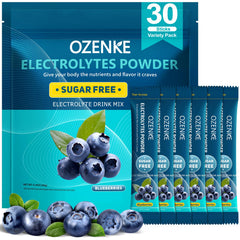 OZENKE electrolytes powder blueberry flavor packets for convenient on-the-go hydration