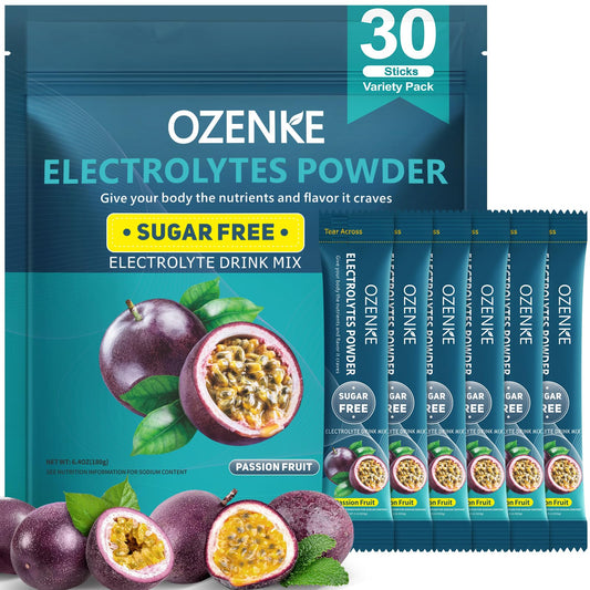 OZENKE front packaging showing passion fruit flavor for on-the-go hydration