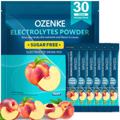 OZENKE peach electrolyte stick close-up for on-the-go hydration