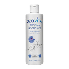OZOVITA liposomal ursolic acid bottle showcases premium cellular support.