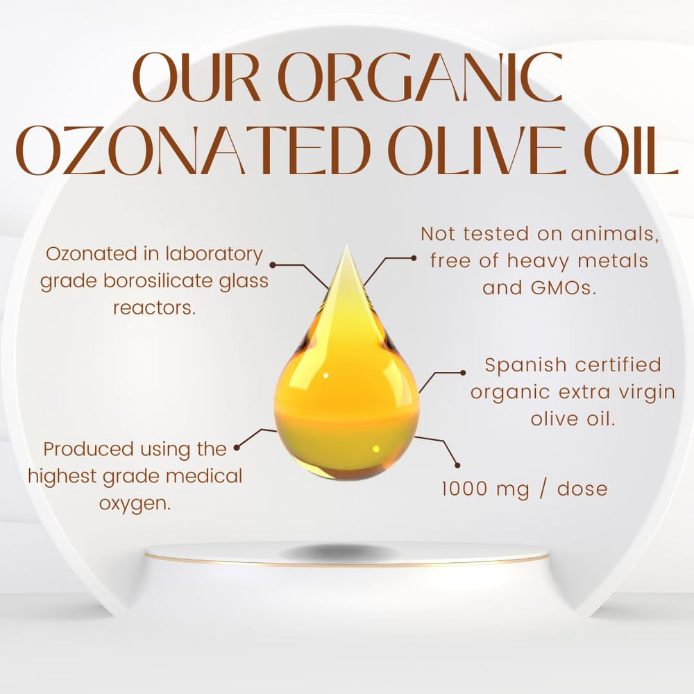 OZOVITA softgels on neutral background with subtle ozone flavor hint