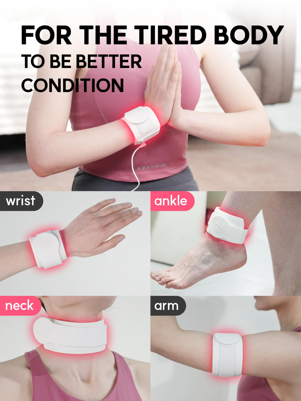P PEACH TECH Salus on neck delivering focused warmth for relaxation