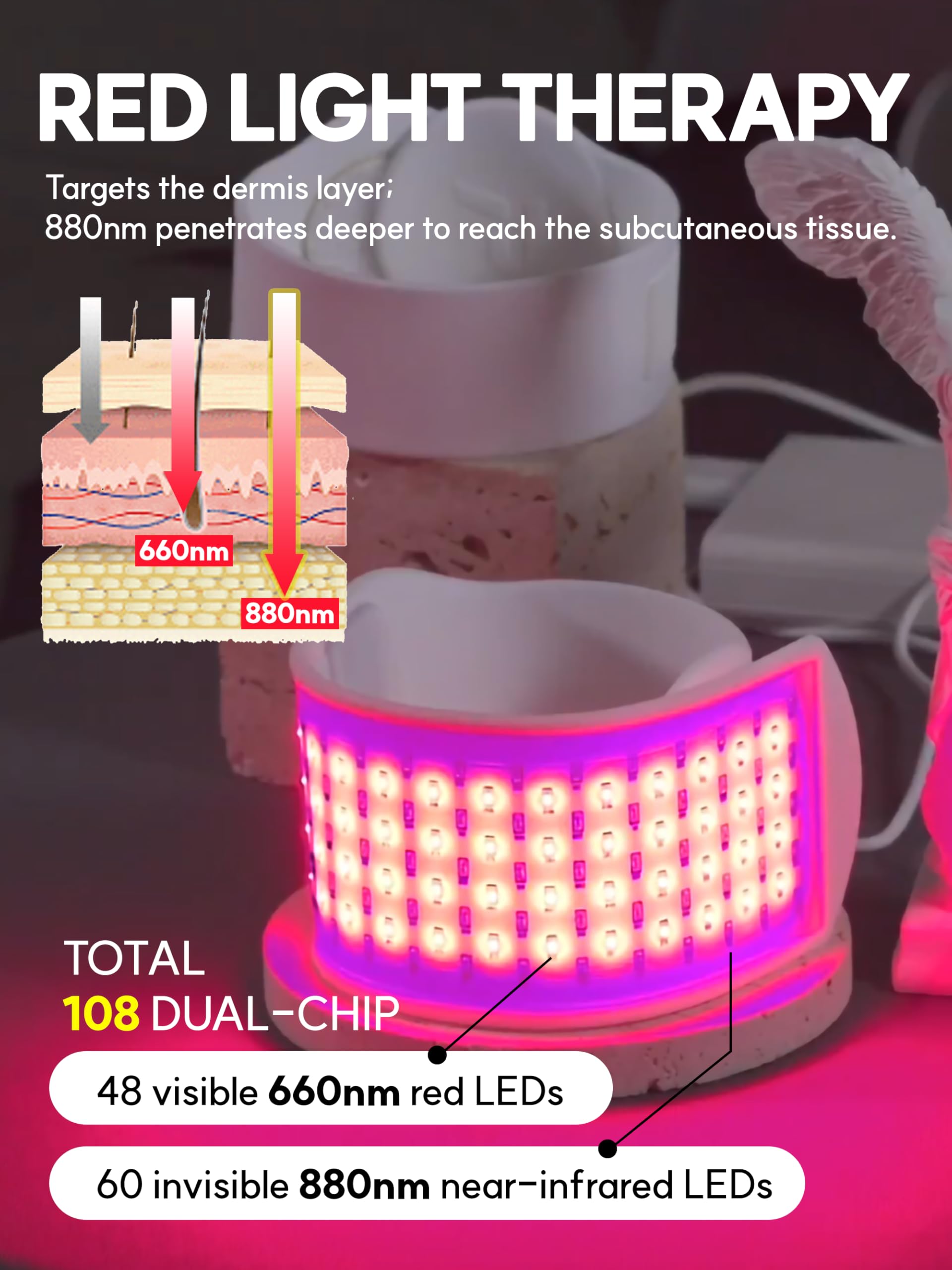 P PEACH TECH Salus white silicone band for hygienic, easy cleaning