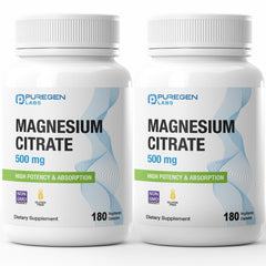 P Puregen Labs Magnesium Citrate 500 mg bottle front view for daily support