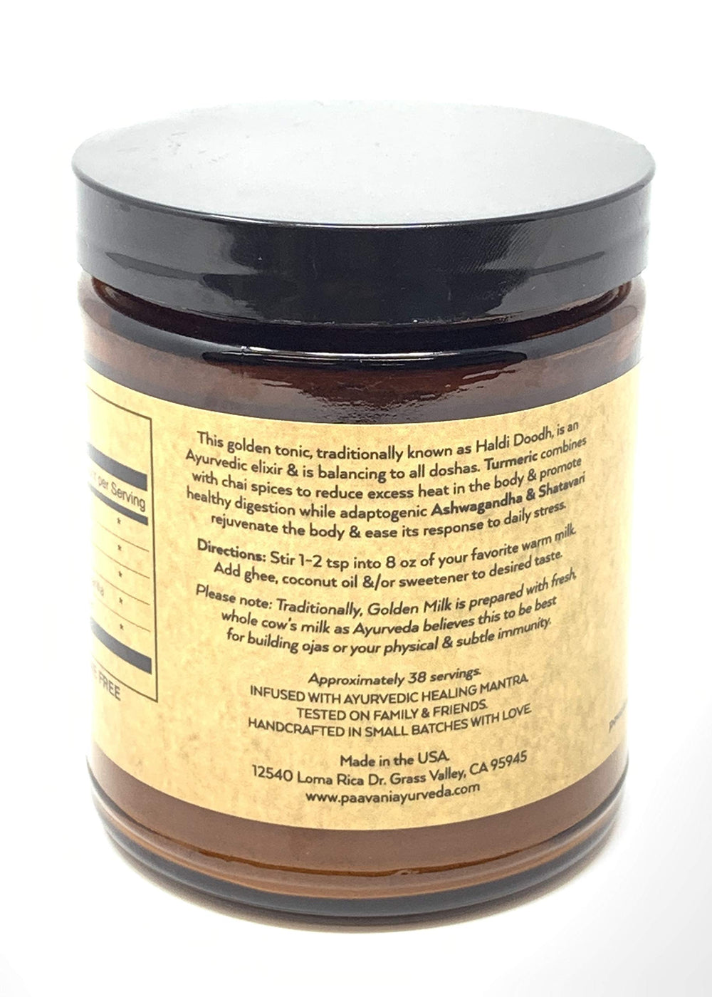 PAAVANI Golden Milk steaming mug invites cozy relaxation.