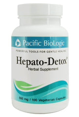 Pacific BioLogic Hepato-Detox bottle pour for daily supplement routine.