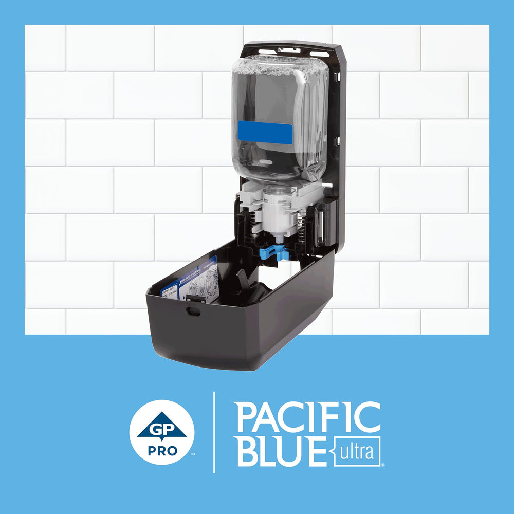 Pacific Blue Ultra dye-free foam soap bottle presents a clean, fragrance-free option for daily use.