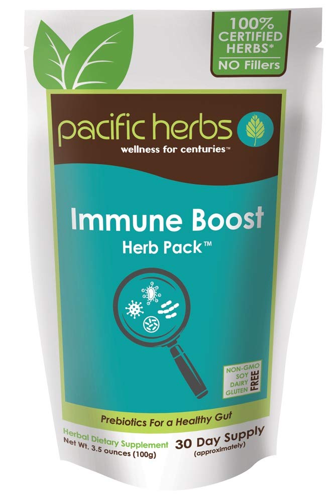 Pacific Herbs Immune Boost pack in a jar promotes convenient daily immune support.
