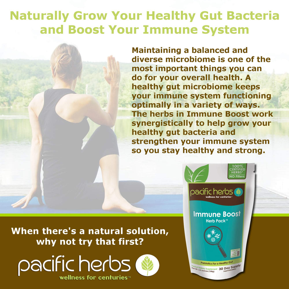Close-up of Pacific Herbs ingredient list showing a pure, additive-free formula.