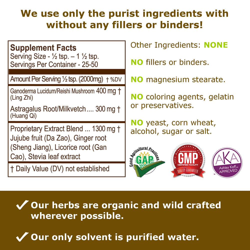 Reishi mushroom powder from Pacific Herbs highlighting gut-friendly polysaccharides.