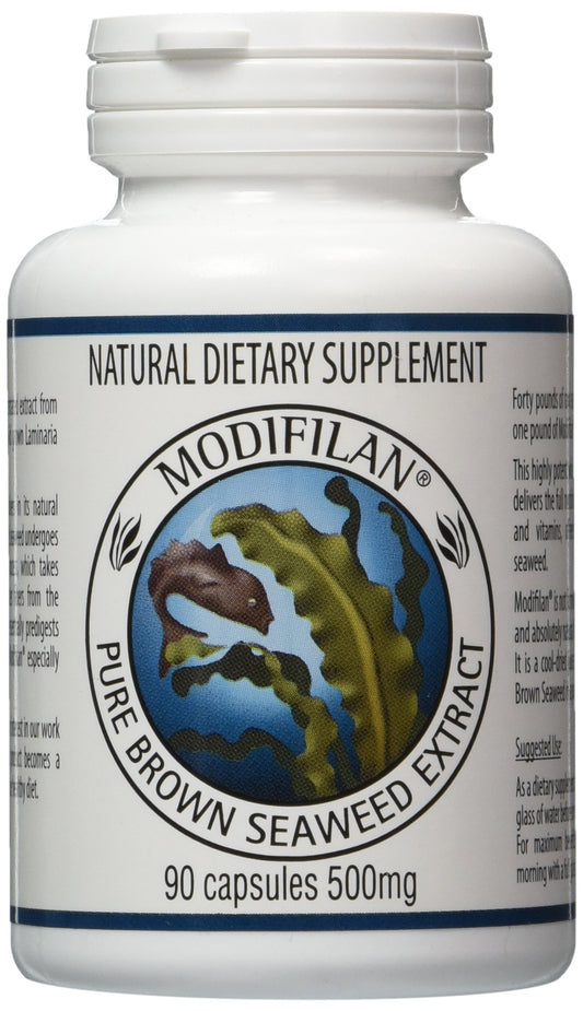 Pacific Standard Modifilan bottle pour highlights a concentrated seaweed extract for daily wellness.