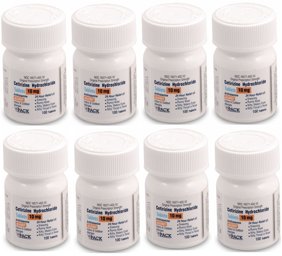 Pack Pharmaceuticals Cetirizine 10 mg bottle on a clean label, ready for daily allergy relief.