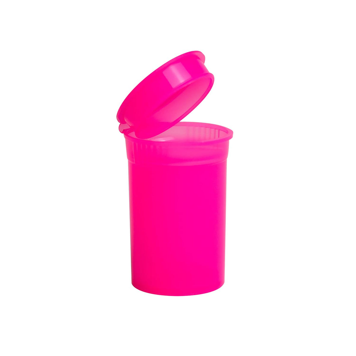 Packlahoma 6-dram pink pop-top bottle with airtight seal for secure pill storage.