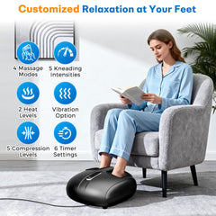 PACOVY Shiatsu Feet Massager back view illustrating stable design for daily use.