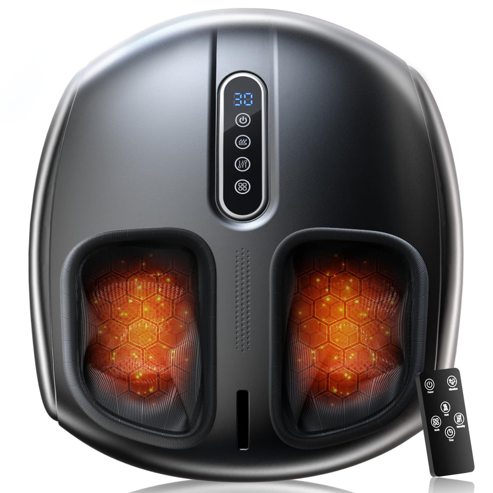 PACOVY Shiatsu Feet Massager front view with intuitive controls for convenient home relief.