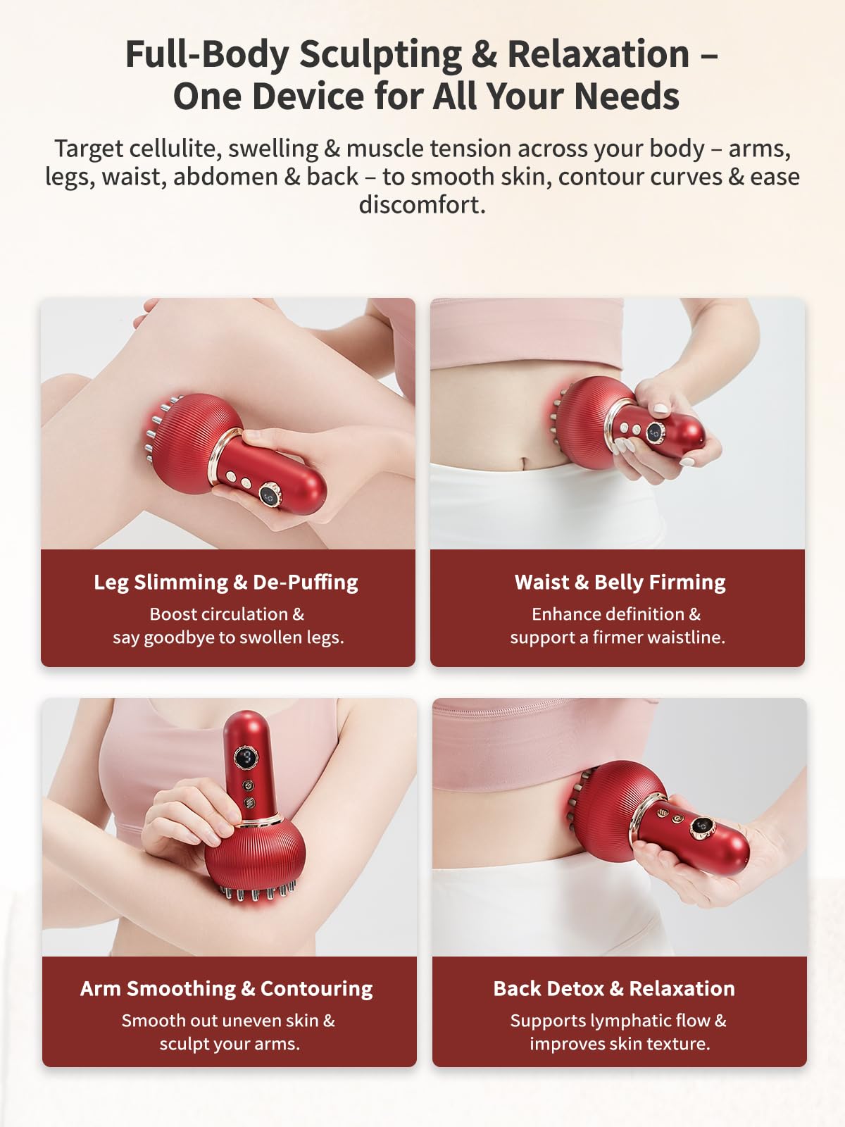 Paiaito full-body cellulite massager aids circulation and fascia release