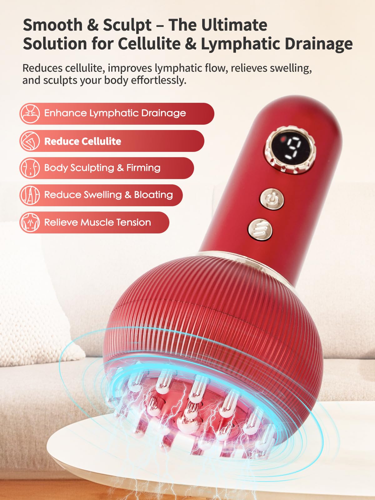 Paiaito lymphatic drainage massager for arms improves tone and skin texture