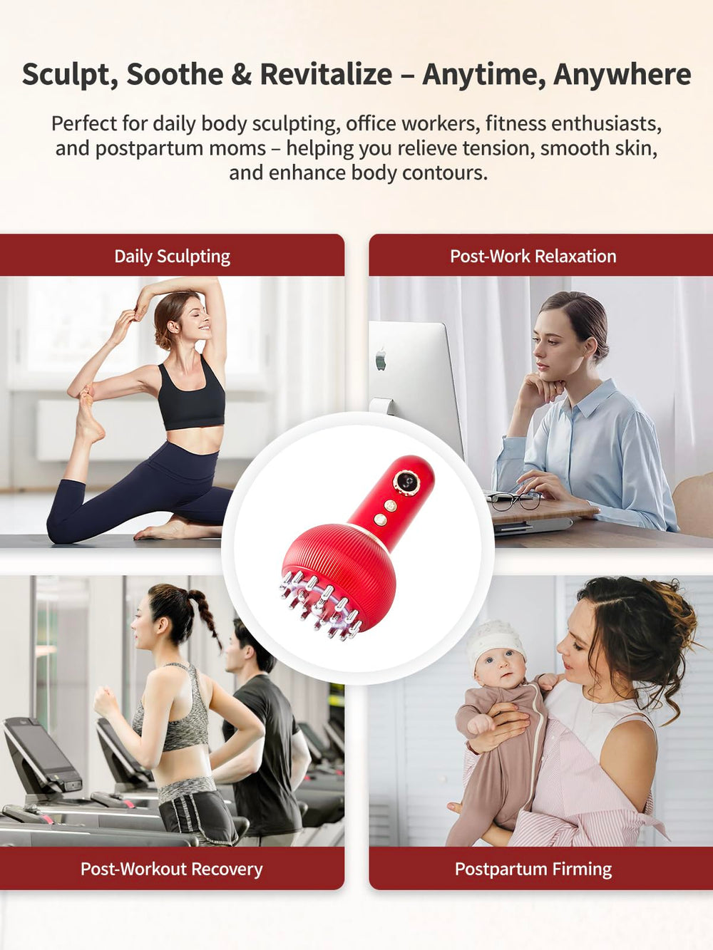 Paiaito portable wireless massager for convenient use anywhere