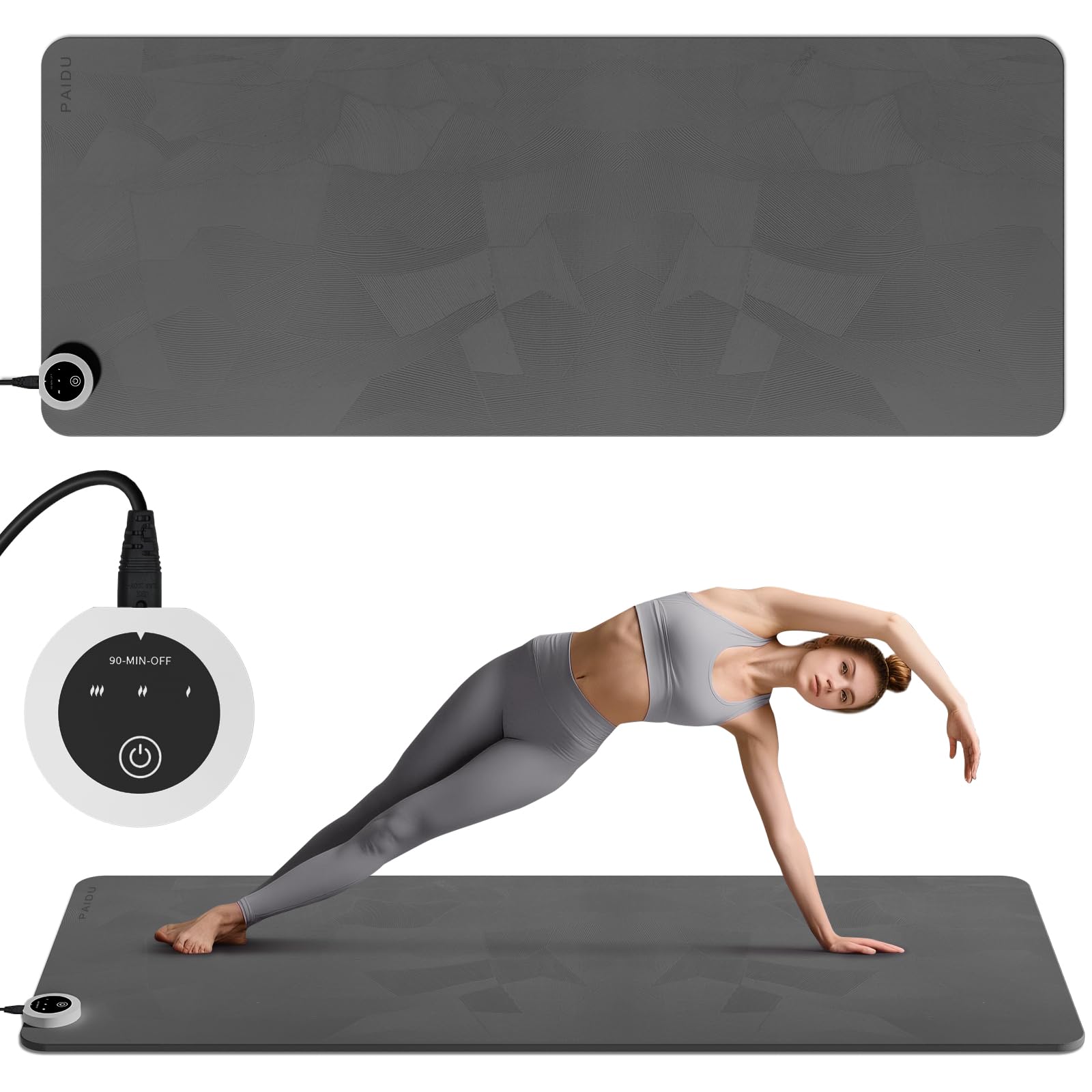 PAIDU heating mat laid on living room floor showing large surface for family warmth