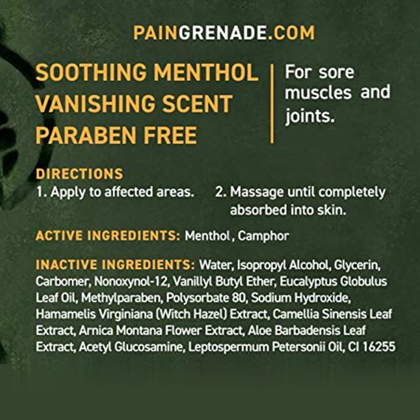 Three-pack packaging of Pain Grenade for convenient multi-site use.