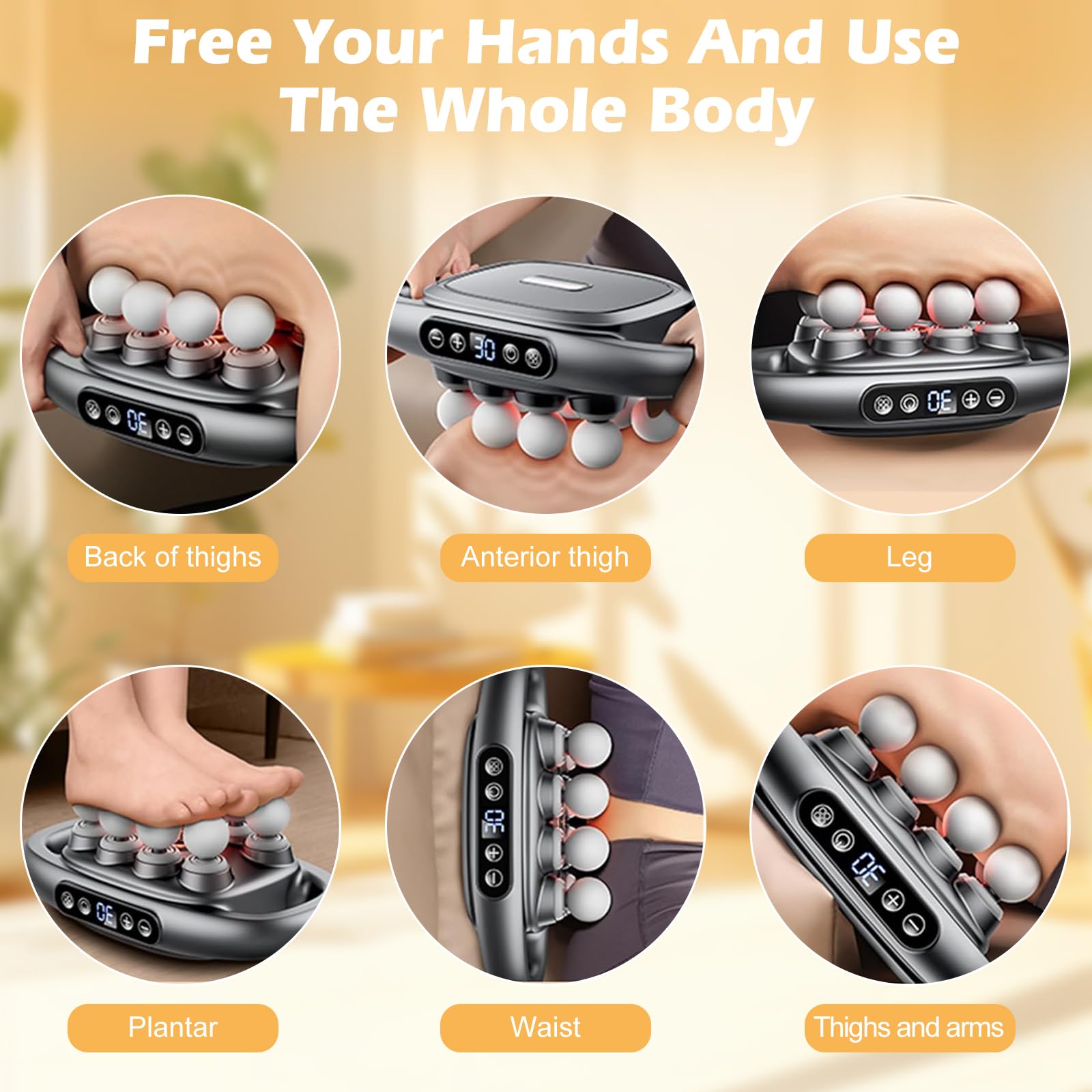 PakaLife ergonomic massager handle in black for comfortable extended sessions