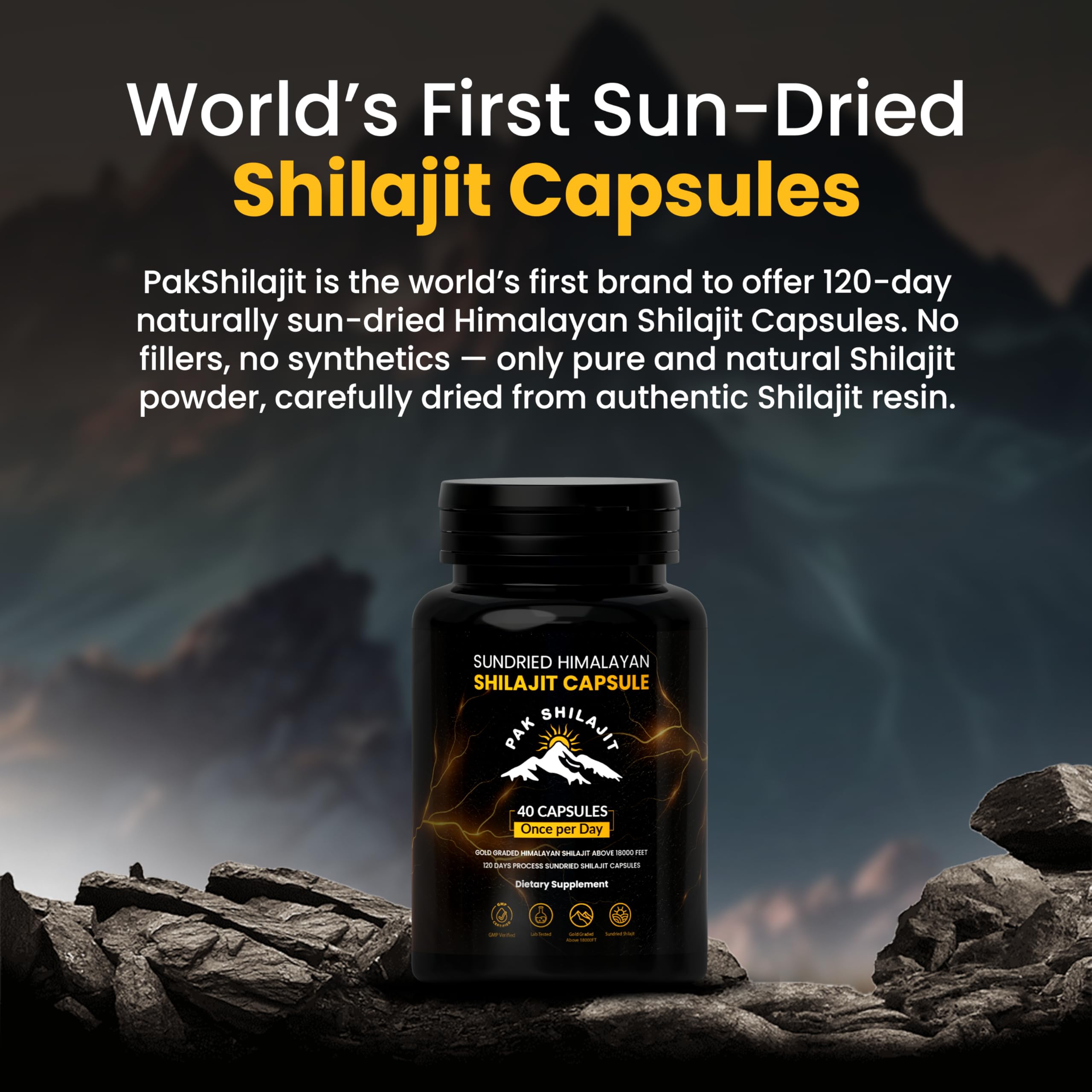 PakShilajit capsules close-up highlights purity and ready-to-use convenience.