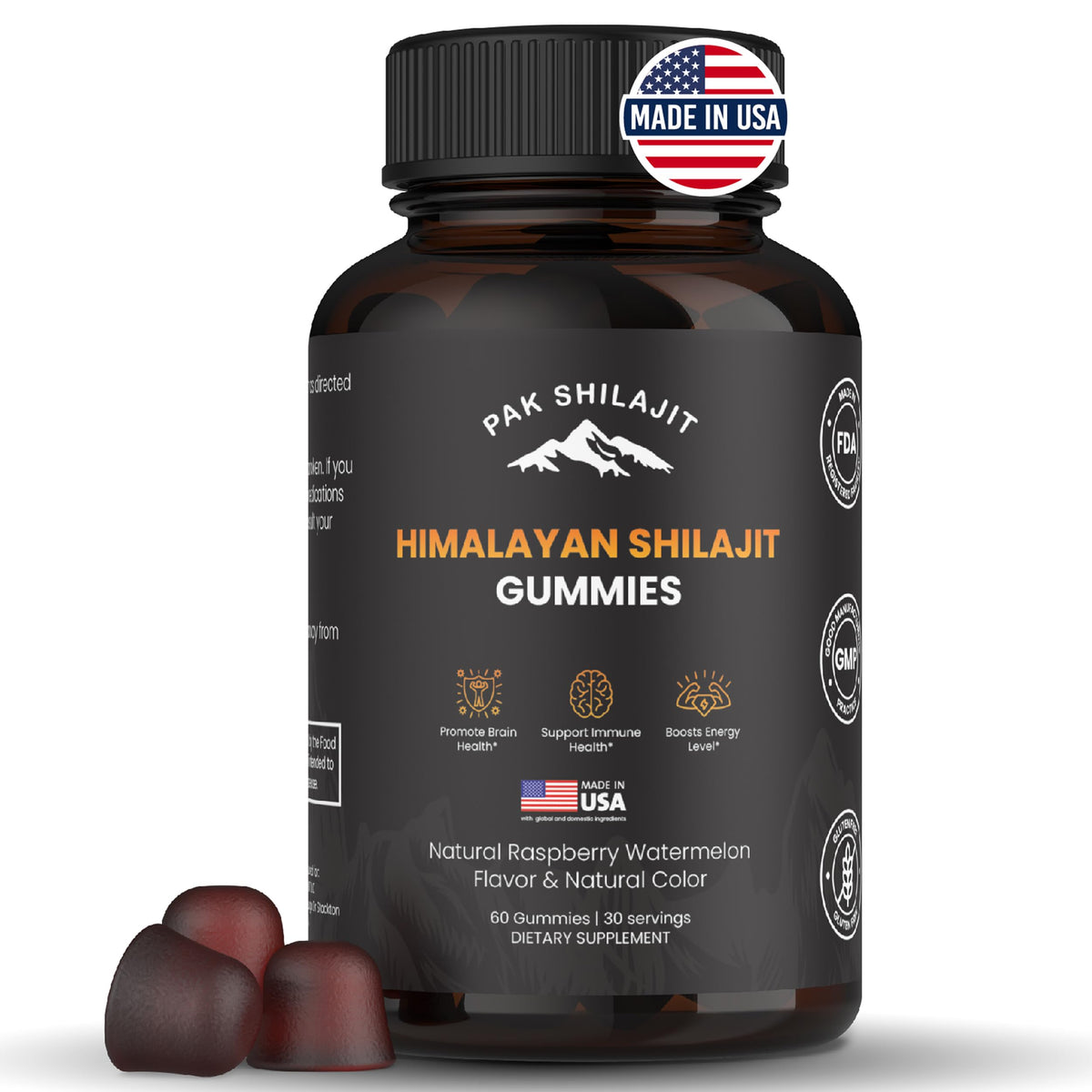 PakShilajit gummies front pack shown for daily energy support