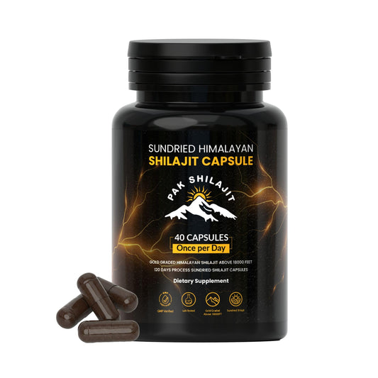 PakShilajit sun-dried capsules bottle for convenient daily wellness.